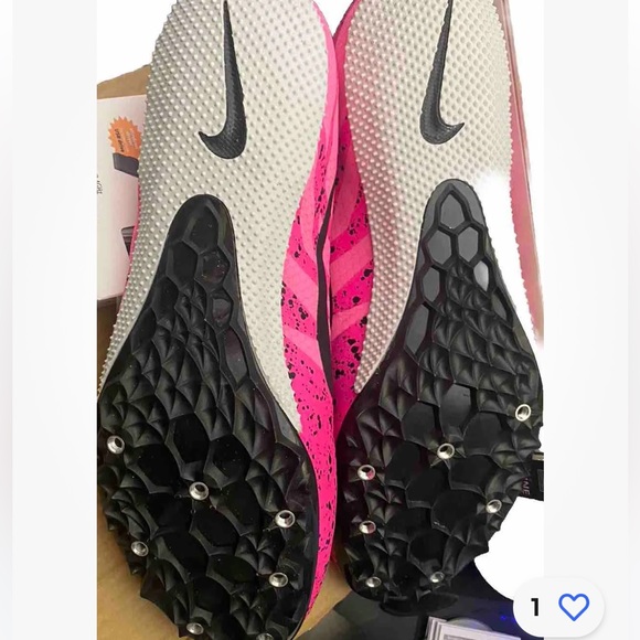 Nike zoom track shoes size 13 pink and black NWOB - Picture 4 of 6
